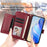 For iPhone 17 Pro Multi-Card Slots Zipper Wallet Leather Phone Case(Dark Red)