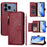 For iPhone 17 Pro Multi-Card Slots Zipper Wallet Leather Phone Case(Dark Red)