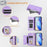 For iPhone 17 Pro Multi-Card Slots Zipper Wallet Leather Phone Case(Purple)