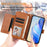 For iPhone 17 Pro Multi-Card Slots Zipper Wallet Leather Phone Case(Brown)