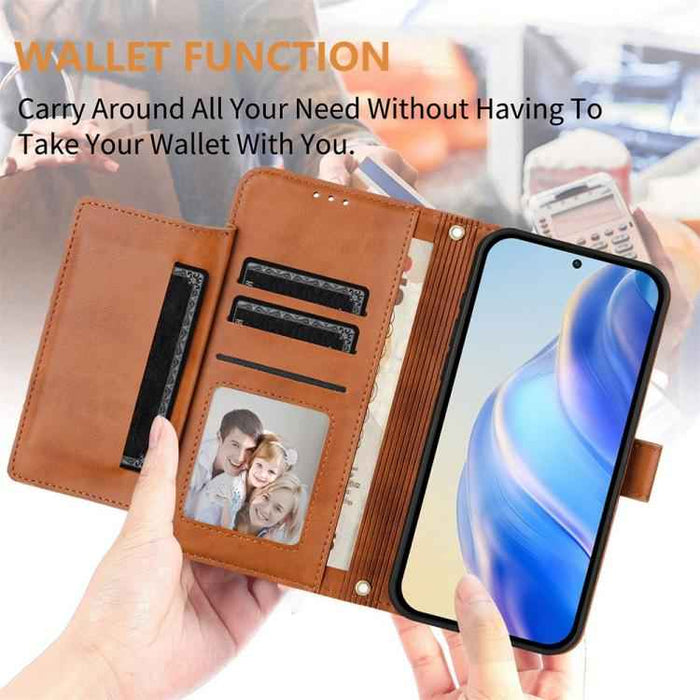 For iPhone 17 Pro Multi-Card Slots Zipper Wallet Leather Phone Case(Brown)