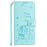 For iPhone 17 Pro Max Embossed Kitten Phone Leather Case with Lanyard(Mint Green)