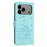 For iPhone 17 Pro Max Embossed Kitten Phone Leather Case with Lanyard(Mint Green)