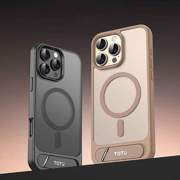 For iPhone 16 Pro TOTU PC-25 Skin Feel MagSafe Magnetic Stand Phone Case(Gold)