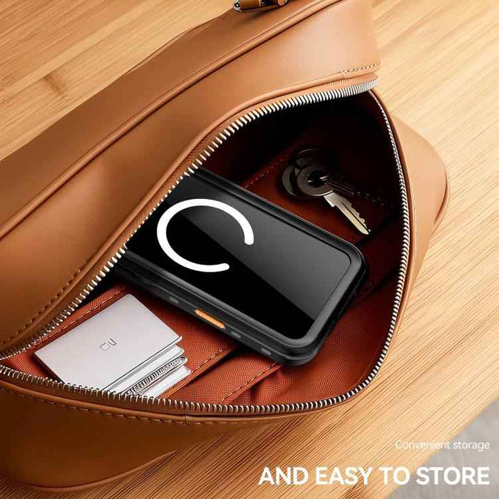 For iPhone 17 Pro Max RedPepper Transparent Dot IP68 Waterproof Triple-proof MagSafe Phone Case(Black Dark Grey)