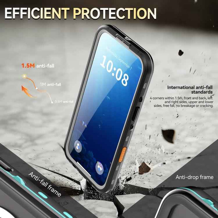 For iPhone 17 Air RedPepper Transparent Dot IP68 Waterproof Triple-proof MagSafe Phone Case(Black Dark Grey)