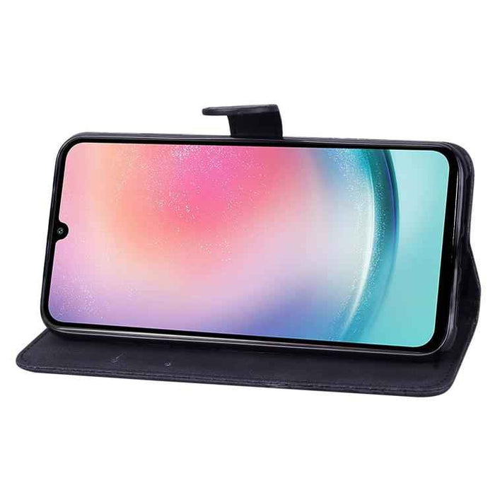 For Samsung Galaxy S25 FE 5G Retro Skin Feel Butterflies Embossing Horizontal Flip Leather Phone Case(Black)