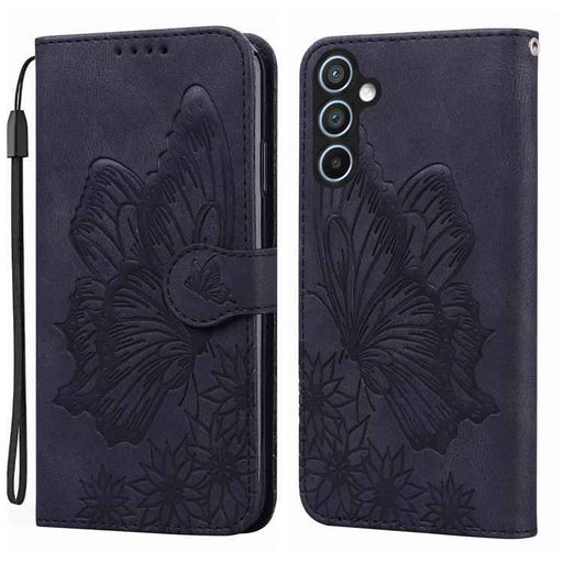 For Samsung Galaxy S25 FE 5G Retro Skin Feel Butterflies Embossing Horizontal Flip Leather Phone Case(Black)