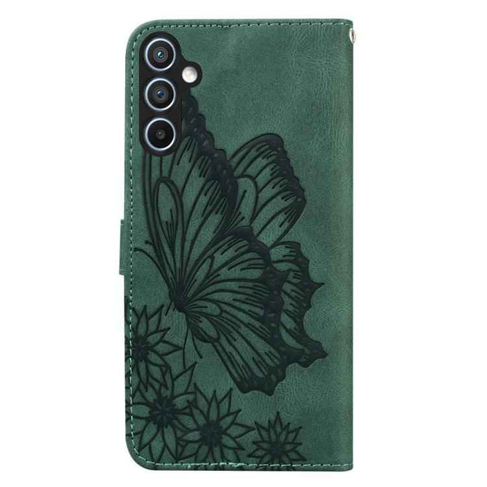 For Samsung Galaxy S25 FE 5G Retro Skin Feel Butterflies Embossing Horizontal Flip Leather Phone Case(Green)