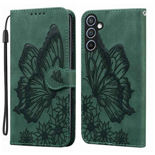 For Samsung Galaxy S25 FE 5G Retro Skin Feel Butterflies Embossing Horizontal Flip Leather Phone Case(Green)