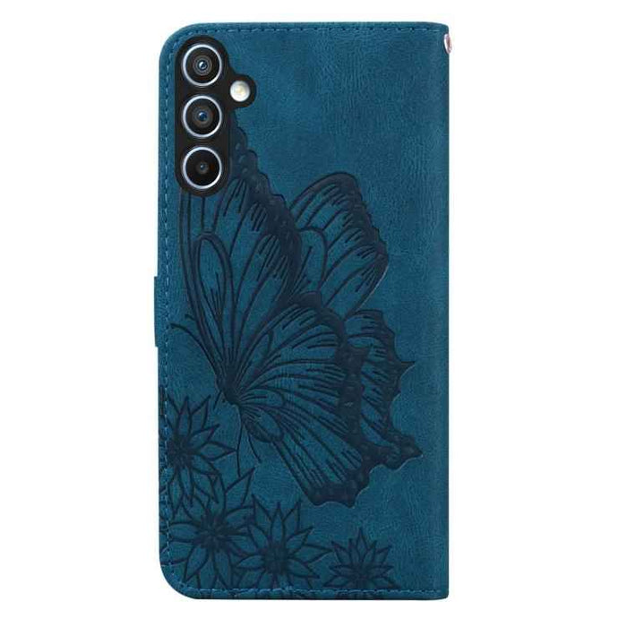 For Samsung Galaxy S25 FE 5G Retro Skin Feel Butterflies Embossing Horizontal Flip Leather Phone Case(Blue)