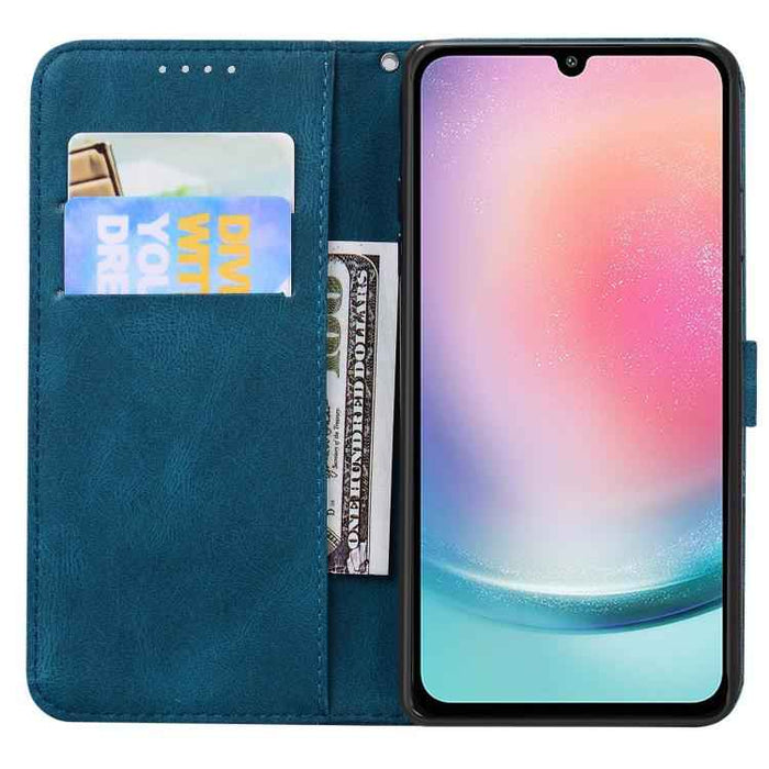 For Samsung Galaxy S25 FE 5G Retro Skin Feel Butterflies Embossing Horizontal Flip Leather Phone Case(Blue)