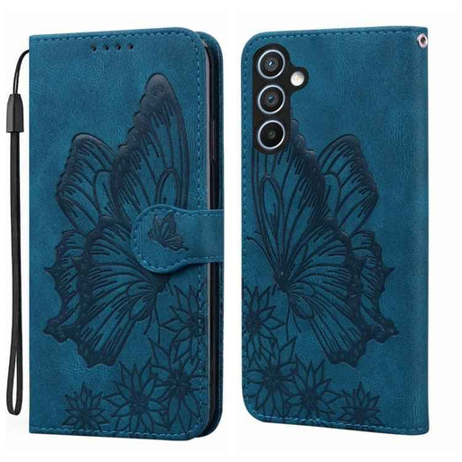 For Samsung Galaxy S25 FE 5G Retro Skin Feel Butterflies Embossing Horizontal Flip Leather Phone Case(Blue)