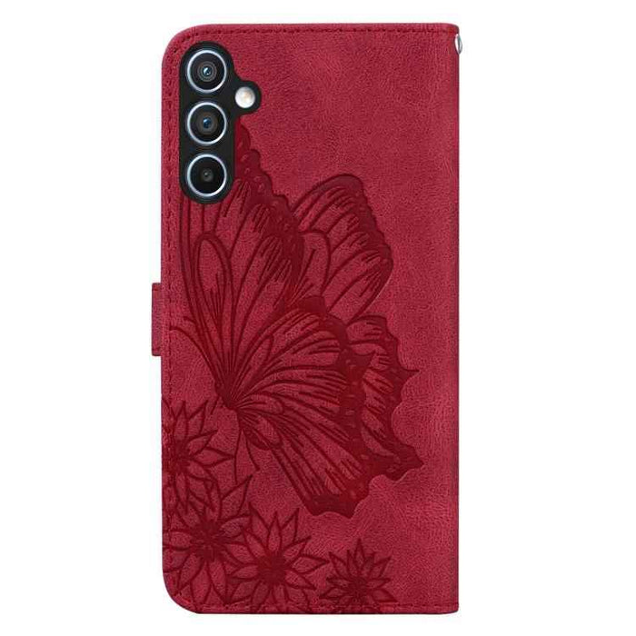 For Samsung Galaxy S25 FE 5G Retro Skin Feel Butterflies Embossing Horizontal Flip Leather Phone Case(Red)
