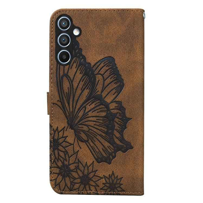 For Samsung Galaxy S25 FE 5G Retro Skin Feel Butterflies Embossing Horizontal Flip Leather Phone Case(Brown)