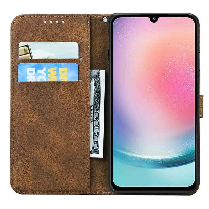 For Samsung Galaxy S25 FE 5G Retro Skin Feel Butterflies Embossing Horizontal Flip Leather Phone Case(Brown)