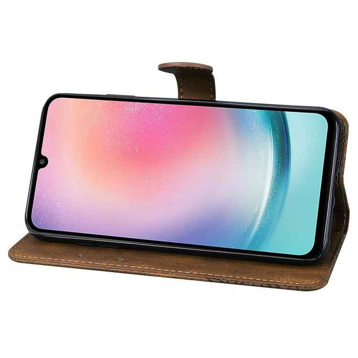 For Samsung Galaxy S25 FE 5G Retro Skin Feel Butterflies Embossing Horizontal Flip Leather Phone Case(Brown)