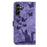 For Samsung Galaxy S25 FE 5G Butterfly Cat Embossing Flip Leather Phone Case(Purple)