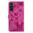 For Samsung Galaxy S25 FE 5G Butterfly Cat Embossing Flip Leather Phone Case(Pink)