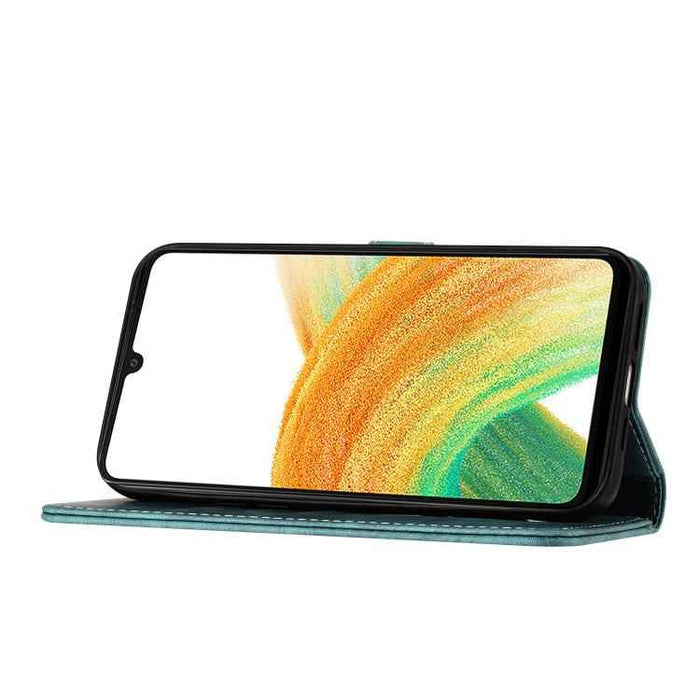 For Samsung Galaxy S25 FE 5G Butterfly Cat Embossing Flip Leather Phone Case(Wathet)