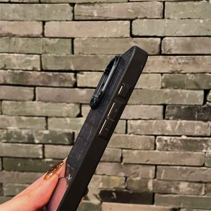 For iPhone 16 Pro Max Carbon Fiber MagSafe Magnetic Phone Case(Black)