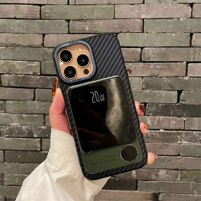 For iPhone 16 Pro Max Carbon Fiber MagSafe Magnetic Phone Case(Black)