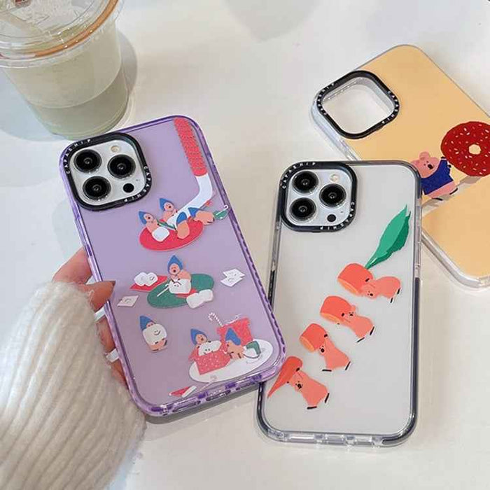 For iPhone 16 Simple Illustration Pattern Full Coverage Phone Case(Piglet)