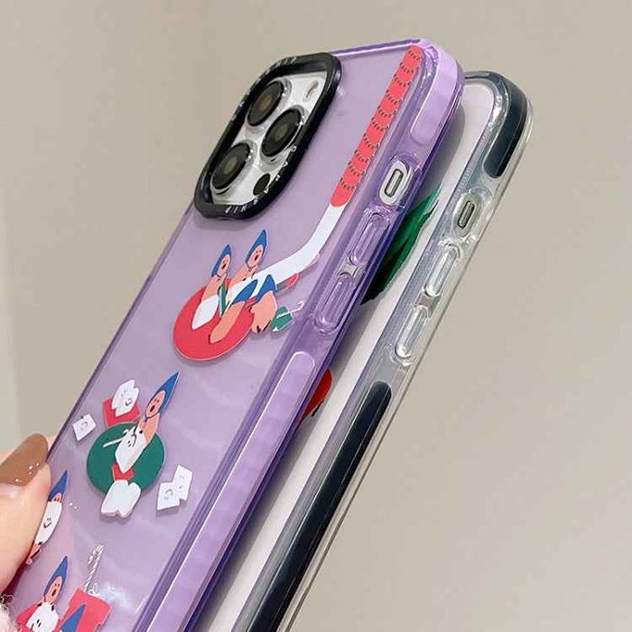 For iPhone 16 Simple Illustration Pattern Full Coverage Phone Case(Piglet)