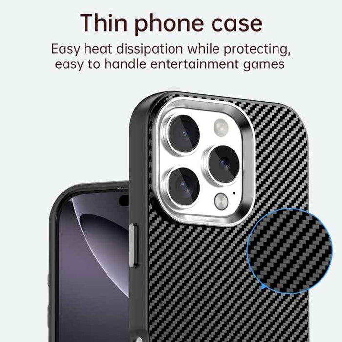 For iPhone 16 Pro Carbon Fiber Series IMD Phone Case(Black)