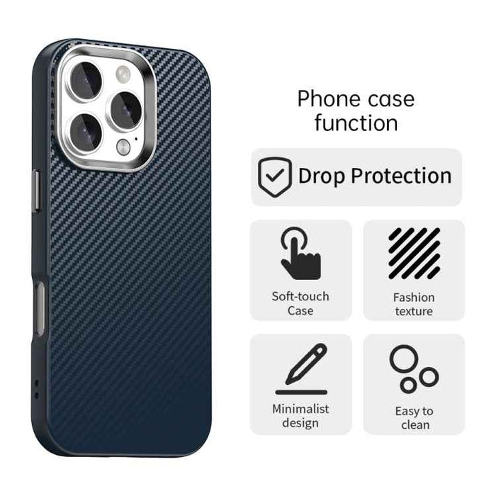For iPhone 16 Pro Carbon Fiber Series IMD Phone Case(Blue)
