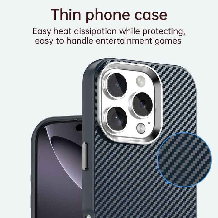 For iPhone 16 Pro Carbon Fiber Series IMD Phone Case(Blue)