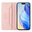 For iPhone 17 Pro Max RC01 Dual-Folded Magnetic Suction RFID Leather Phone Case(Pink)