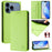 For iPhone 17 Pro RC01 Dual-Folded Magnetic Suction RFID Leather Phone Case(Grass Green)