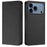 For iPhone 17 Pro RC01 Dual-Folded Magnetic Suction RFID Leather Phone Case(Black)