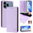 For iPhone 17 Pro RC01 Dual-Folded Magnetic Suction RFID Leather Phone Case(Light Purple)