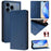 For iPhone 17 Pro RC01 Dual-Folded Magnetic Suction RFID Leather Phone Case(Dark Blue)