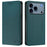 For iPhone 17 Pro RC01 Dual-Folded Magnetic Suction RFID Leather Phone Case(Dark Green)