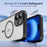 For iPhone 16 Plus Translucent Frosted MagSafe Phone Case with AI Button(Black)