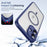 For iPhone 16 Plus Translucent Frosted MagSafe Phone Case with AI Button(Blue)