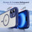 For iPhone 16 Plus Translucent Frosted MagSafe Phone Case with AI Button(Blue)