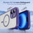For iPhone 16 Plus Translucent Frosted MagSafe Phone Case with AI Button(Purple)
