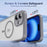 For iPhone 16 Plus Translucent Frosted MagSafe Phone Case with AI Button(Grey)