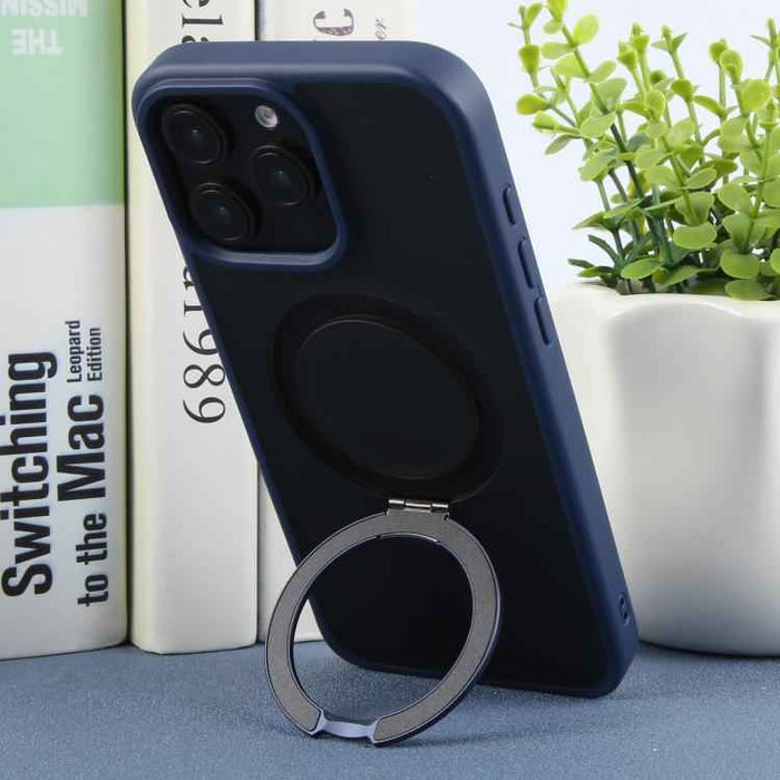 For iPhone 16 Pro Max DFANS DESIGN Frosted Magsafe Magnetic Holder Phone Case(Blue)