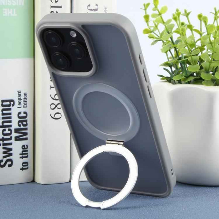 For iPhone 16 Pro Max DFANS DESIGN Frosted Magsafe Magnetic Holder Phone Case(Grey)