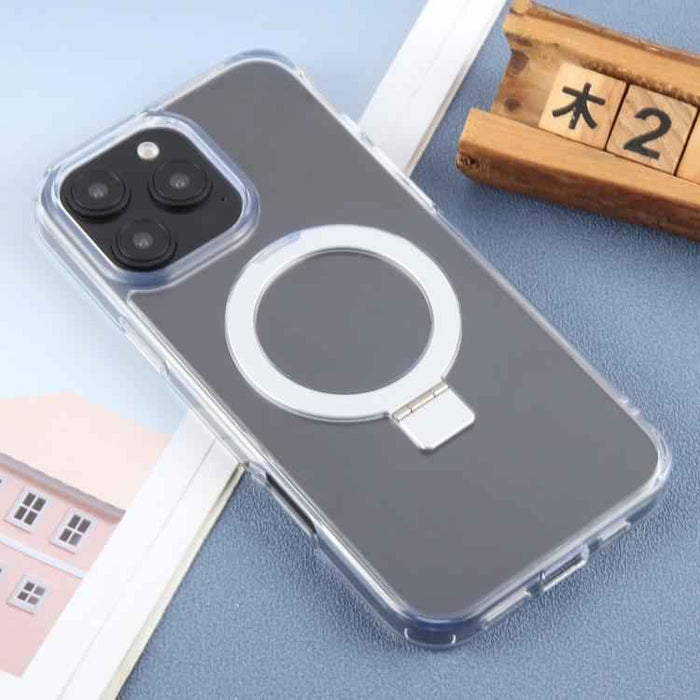 For iPhone 16 Pro Max DFANS DESIGN Frosted Magsafe Magnetic Holder Phone Case(Transparent)