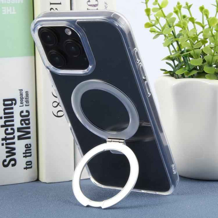 For iPhone 16 Pro Max DFANS DESIGN Frosted Magsafe Magnetic Holder Phone Case(Transparent)