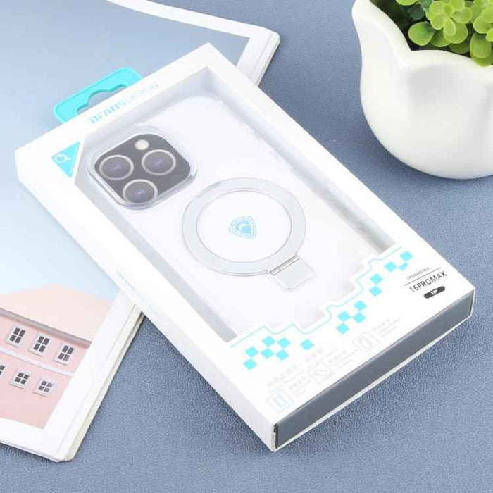 For iPhone 16 Pro Max DFANS DESIGN Frosted Magsafe Magnetic Holder Phone Case(Transparent)