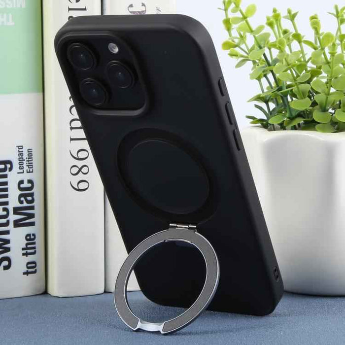 For iPhone 16 Pro Max DFANS DESIGN Frosted Magsafe Magnetic Holder Phone Case(Black)