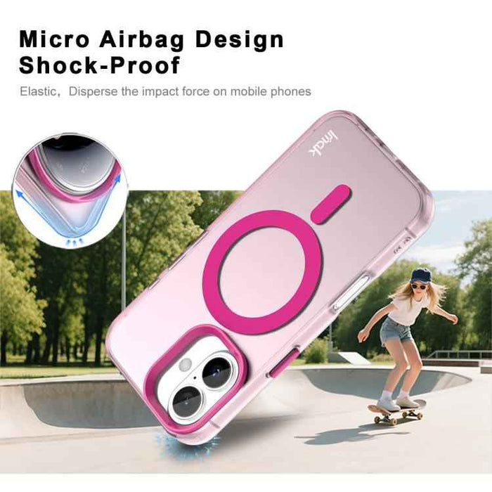 For iPhone 17 IMAK Candy Series Shockproof MagSafe Phone Case(Red)