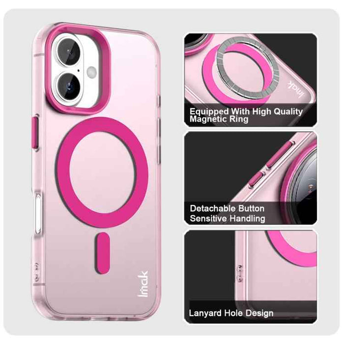 For iPhone 17 IMAK Candy Series Shockproof MagSafe Phone Case(Red)